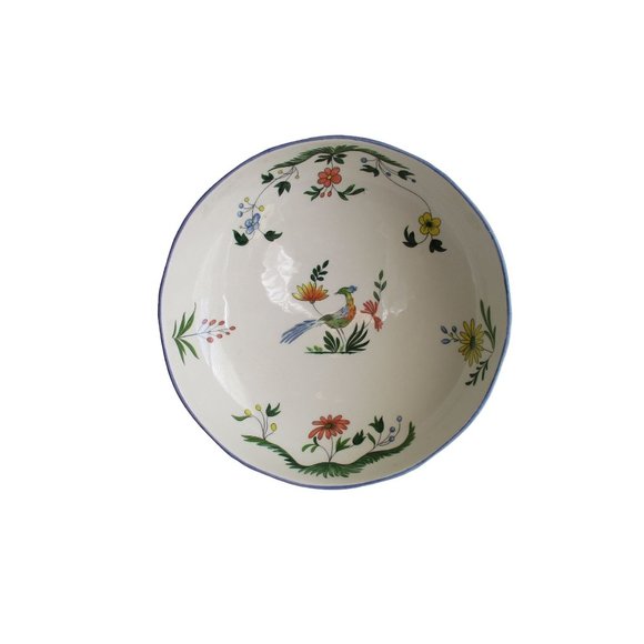 Gien Dining Gien Oiseaux De Paradis Vegetable Pedestal Serving Bowl